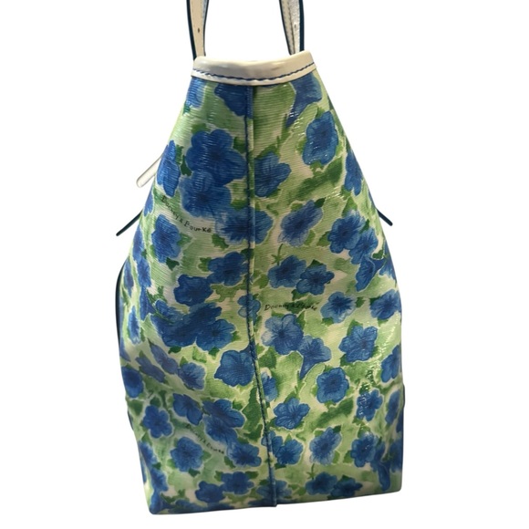 Dooney & Bourke Petunia Blue Floral Tote Bag - Picture 3 of 8